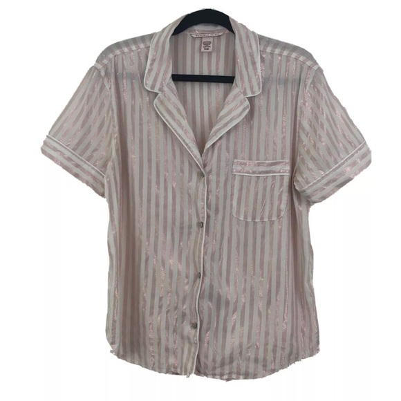 Victoria's Secret Size S Stripe Pajama Top - Picture 1 of 3